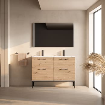 Conjunto de mueble de baño con banquillo con lavabo Flat VisoBath Verso