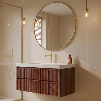 Conjunto de mueble de baño con lavabo Solid Surface Bruntec Duna