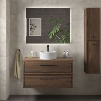 Conjunto mueble de baño Salgar Runa con lavabo sobre encimera