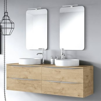 Mueble de baño con encimera de madera Coycama Landes