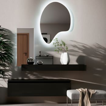 Espejo de baño con luz LED Bruntec Wave