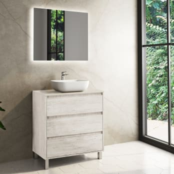 Mueble de baño con encimera de madera Bruntec Boston