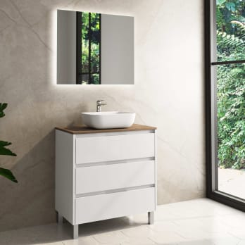 Mueble de baño con encimera de madera Bruntec Boston