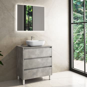 Mueble de baño con encimera de madera Bruntec Boston