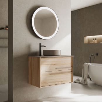 Mueble de baño con encimera de madera Viso Aqua