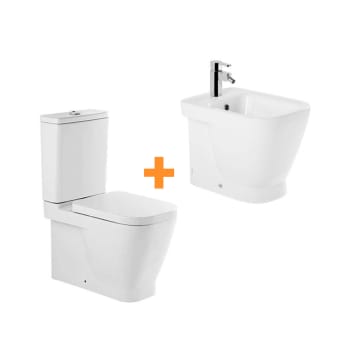 Pack inodoro + bidé compacto de Unisan Sanidusa Look