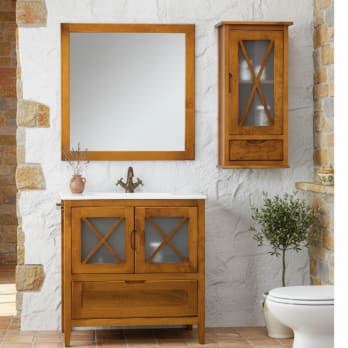 Conjunto mueble de baño rústico Bruntec Kai