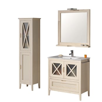 Conjunto mueble de baño rústico Bruntec Kai