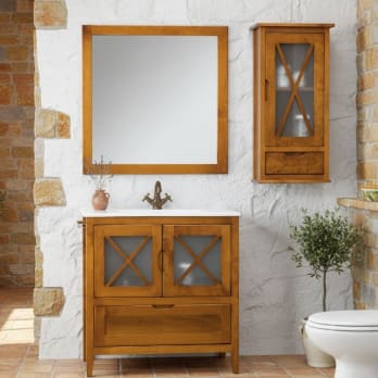 Conjunto mueble de baño rústico Bruntec Kai