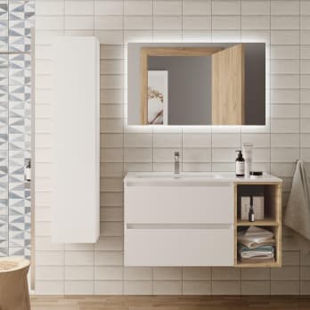 Conjunto mueble de baño con lavabo sobre encimera Salgar born