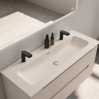 Lavabo encastrado para dos grifos de un seno Viso Idea Match