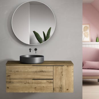 Mueble de baño con encimera de madera Bruntec Coban