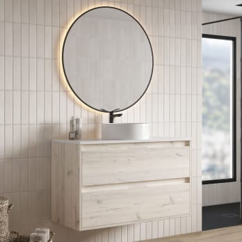 Mueble de baño con encimera Piedra Compactada blanca Bruntec Artemisa