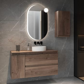 Mueble de baño con encimera de madera Bruntec Vilma