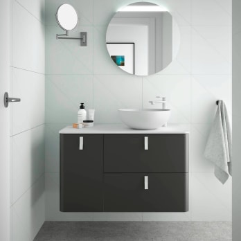 Mueble de baño con encimera solid surface Salgar Uniiq