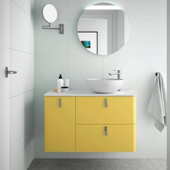 Mueble de baño con encimera solid surface Salgar Uniiq