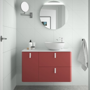 Mueble de baño con encimera solid surface Salgar Uniiq