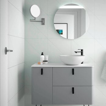 Mueble de baño con encimera solid surface Salgar Uniiq