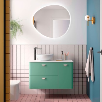 Mueble de baño con encimera solid surface Salgar Uniiq