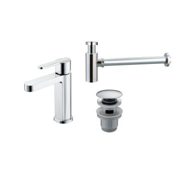 Pack Grifo de lavabo Roma + Válvula click-clack + Sifón Imex