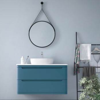 Mueble de baño con encimera de piedra compacta Avila Dos Loop