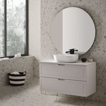 Conjunto mueble de baño con lavabo sobre encimera Sanchís Alma