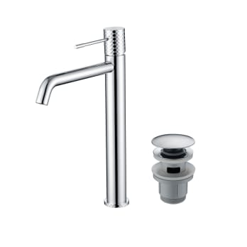 Pack Grifo de lavabo caño alto Imex Génova + Válvula click-clack