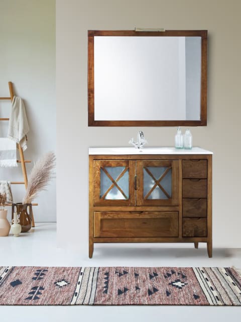 Baño de estilo Muebles de baño Rústicos y Natural chic con mueble de baño a medida
