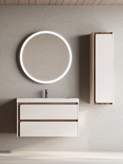 Baño de estilo Moderno con mueble de baño a medida