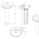Lavabo pedestal Unisan Sanidusa Easy Croquis 2