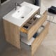 Conjunto mueble de baño fondo reducido 41cm Coycama Comet tirador cromo Detalle 3