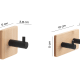 Conjunto de perchas de baño Gedy Juncos Croquis 4