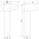 Lavabo con pedestal Nexos Strohm Teka Croquis 3