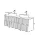 Conjunto mueble de baño con lavabo sobre encimera Sanchís Etna Croquis 6