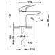 Grifo de lavabo Tres Base Plus Croquis 2