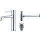 Pack Grifo de lavabo Monza + Válvula click-clack + Sifón visto redondo de Imex Principal 0