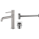 Pack Grifo de lavabo Monza + Válvula click-clack + Sifón visto redondo de Imex Principal 5