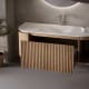 Conjunto de mueble de baño madera maciza de fresno con lavabo Solid Surface Bruntec Evo Curve Detalle 0