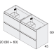 Conjunto mueble de baño Bruntec Roma Croquis 10