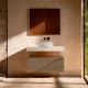 Mueble de baño con encimera HPL resina 10 cm acabado marmoleado Cala con cajonera Visobath Nomad Principal 3