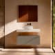 Mueble de baño con encimera HPL resina 10 cm acabado marmoleado Cala con cajonera Visobath Nomad Principal 9
