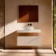 Mueble de baño con encimera HPL resina 10 cm acabado marmoleado Cala con cajonera Visobath Nomad Principal 5