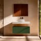 Mueble de baño con encimera HPL resina 10 cm acabado marmoleado Cala con cajonera Visobath Nomad Principal 10