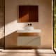 Mueble de baño con encimera HPL resina 10 cm acabado marmoleado Cala con cajonera Visobath Nomad Principal 8