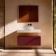 Mueble de baño con encimera HPL resina 10 cm acabado marmoleado Cala con cajonera Visobath Nomad Principal 11