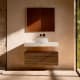 Mueble de baño con encimera HPL resina 10 cm acabado marmoleado Cala con cajonera Visobath Nomad Principal 2