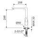 Grifo de cocina Lluvibath Bass Croquis 1