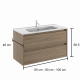 Conjunto mueble de baño moderno Bruntec Oxford Croquis 11