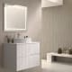 Mueble de baño con encimera piedra compactada del mismo color Bruntec Ebi colores Principal 1