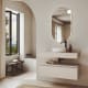 Conjunto mueble de baño MDF lacado con encimera de madera Bruntec Vilma Principal 2